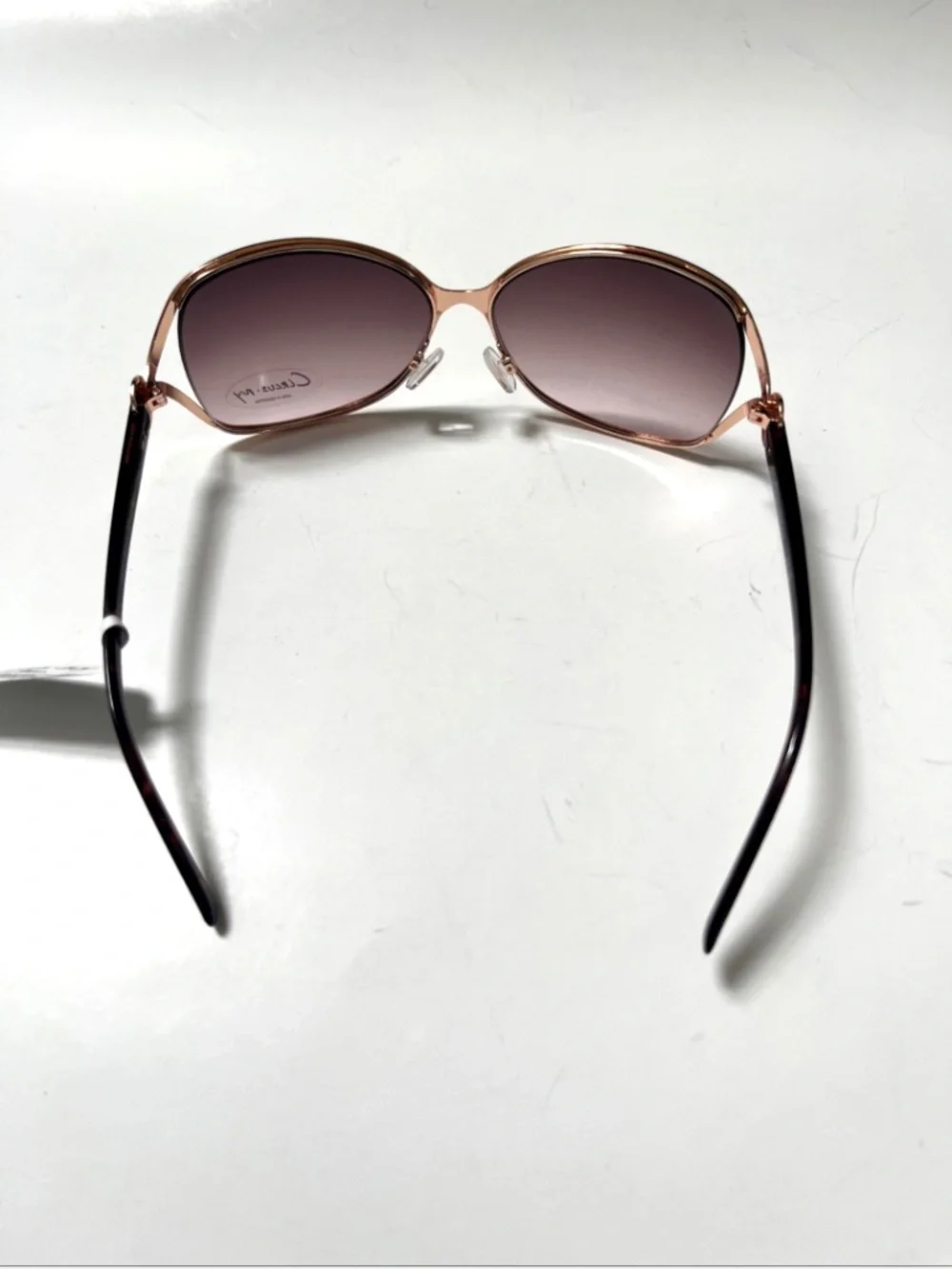 NWT CIRCUS BY SAM EDELMAN Wrap Sunglasses Rose Gold Brown Lens Dash Line